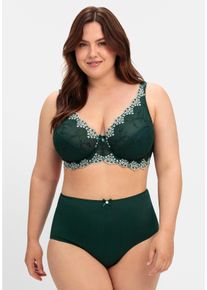 sheego Große Größen Bügel-BH mit eingearbeiteten Seitenstützen, tiefgrün, Größe 100E - Damen