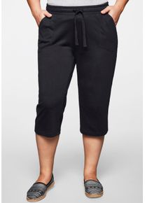 sheego Große Größen 3/4-Hose mit Schlupfbund, aus Jersey, schwarz, Größe 48 - Damen
