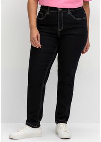 sheego Große Größen Jeans in schmaler Beinform, blue black denim, Größe 54 - Damen