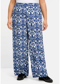 sheego Große Größen Hose in weiter Beinform, bedruckt, ecru-gemustert, Größe 40 - Damen