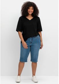 sheego Große Größen Jeansbermudas im Curvy-Schnitt VERENA, blue denim, Größe 44 - Damen