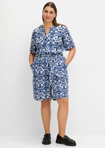 sheego Gro&szlig;e Gr&ouml;&szlig;en Bermudas mit Bindeg&uuml;rtel, bedruckt, ecru-gemustert, Gr&ouml;&szlig;e 54 - Damen