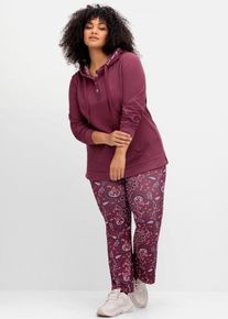 sheego by Joe Browns sheego Große Größen Kapuzensweatshirt mit Kängurutasche, weinrot, Größe 40/42 - Damen