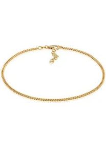 Fu&szlig;kette Elli "Panzer Kette Basic Zeitlos 925 Silber" Gr. 22, gold, Fu&szlig;ketten, Damen, 22cm, Silber 925 (Sterlingsilber)