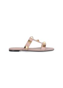 Valentino Garavani Slipper & Pantoletten - Roman Stud Slide Sandals - Gr. 36 (EU) - in Rosa - f&uuml;r Damen