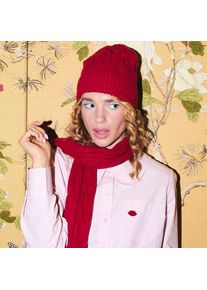 LANDS' END Lands' End Lulu Guinness Lips M&uuml;tze, Damen,  Rot, Polyester, by Lands' End