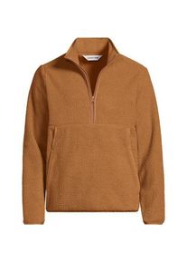 LANDS' END Teddy-Pullover mit Rei&szlig;verschluss, Herren,  Beige, Polyester, by Lands' End