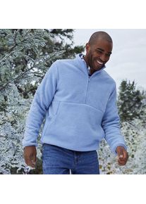 LANDS' END Teddy-Pullover mit Rei&szlig;verschluss, Herren,  Blau, Polyester, by Lands' End