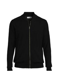 LANDS' END Merino-Cardigan mit Rei&szlig;verschluss, Herren,  Schwarz, Wolle, by Lands' End
