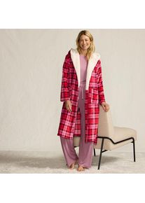 LANDS' END Fleece-Kapuzenmorgenmantel, Damen,  Rot, Polyester, by Lands' End