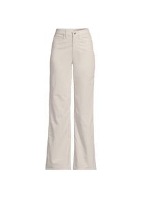 LANDS' END Feincord-Schlaghose High Waist, Damen,  Wei&szlig;, Elasthan/Baumwoll-Mischung, by Lands' End