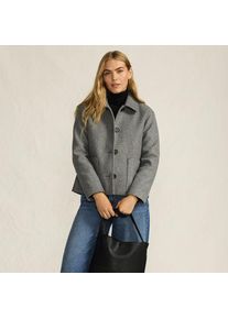 LANDS' END Hemdjacke Wool Touch, Damen,  Grau, Polyester, by Lands' End