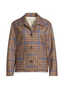 LANDS' END Hemdjacke Wool Touch Gemustert, Damen,  Wei&szlig;, Polyester, by Lands' End