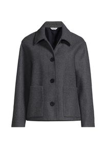 LANDS' END Hemdjacke Wool Touch, Damen,  Grau, Polyester, by Lands' End