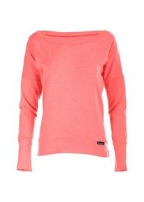 Oversize-Shirt WINSHAPE "Longsleeve WS2", Damen, Gr. S, rot (neon coral), 48% Baumwolle, 48% Polyester, 4% Elasthan, U-Boot-Ausschnitt, Shirts