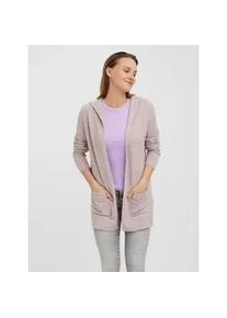 V&eacute;ro Moda Strickjacke VERO MODA "VMDOFFY LS OPEN HOOD CARDIGAN GA NOOS", Damen, Gr. L, woodrose melange, Strick, Obermaterial: 94% Polyester, 3% Elasthan, 3% Nylon, meliert, regular fit Po-bedeckend, Rundhals, Strickjacken Strickjacke