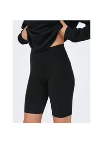 Trainingsshorts Only Play "ONPNOON LIFE HW CITY JRS SHORTS NOOS", Damen, Gr. L (40), N-Gr, schwarz, Jersey, Obermaterial: 92% Baumwolle, 8% Elasthan, unifarben, slim fit, Hosen, mit reflektierenden Details