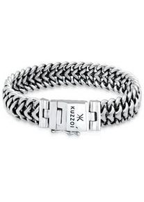 Armband Kuzzoi "Herren Panzerarmband Gliederkette 925er Silber" Gr. 21, silber, Armb&auml;nder, Herren, 21cm, ohne Stein, Silber 925 (Sterlingsilber), Armband