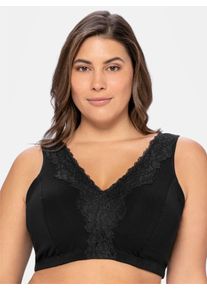 sheego Große Größen Bügelloser BH in Bustier-Form, mit Spitzenborte, schwarz, Größe 120F - Damen