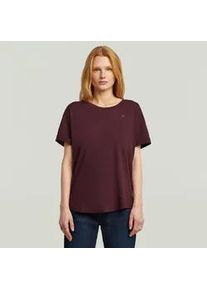 G-Star Raw T-Shirt G-STAR "Rolled up", Damen, Gr. L (40), maroon, Jersey, Obermaterial: 100% Baumwolle, unifarben, loose fit, Rundhals, Umschlagbund, Shirts T-Shirt, mit umgeschlagenen &Auml;rmeln