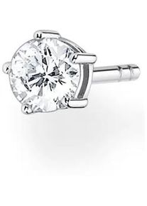 Single-Ohrstecker Thomas Sabo "wei&szlig;er Stein gold, wei&szlig;er Stein silber", bunt (silberfarben, wei&szlig;, kristallwei&szlig;), Ohrringe, Damen, 4mm, Silber 925 (recycelt), mit Zirkonia (synth.)