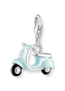 Charm-Einh&auml;nger Thomas Sabo "Vespa", schwarz (silberfarben, t&uuml;rkis, schwarz), Charms, Damen, Silber 925 (recycelt)