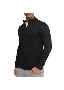 Strickjacke INDICODE "Tinos", Herren, Gr. XXL, grau (charcoal mix), Strick, Obermaterial: 80% Baumwolle, 20% Polyamid, unifarben, normal, hoch geschlossener Ausschnitt, Strickjacken Strickjacke