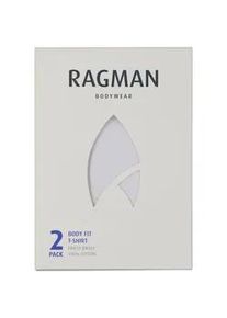 T-Shirt Ragman "Set:", Damen, Gr. 3XL, wei&szlig;, Baumwolle, regular fit, V-Ausschnitt, Shirts T-Shirt