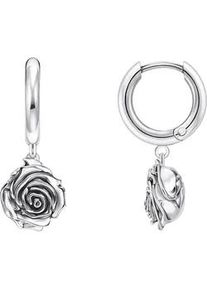 Paar Creolen Thomas Sabo "Midnight Rose", silber (silberfarben), Ohrringe, Damen, Silber 925 (recycelt)