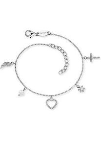 Armband Engelsrufer "Glaube Liebe Hoffnung", wei&szlig; (silberfarben, kristallwei&szlig;, wei&szlig;, kristallwei&szlig;), Armb&auml;nder, Damen, 20cm, Perlen Silber 925 (Sterlingsilber), Perlen, Silber 925 (Sterlingsilber), Armband, Made in Germany - mit Zirkonia (synth.) - mit S&uuml;&szlig;wasserzuchtperle