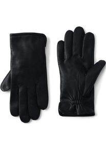 LANDS' END Leder-Handschuhe mit Kaschmirfutter, Herren,  Schwarz, Kaschmir/Leder, by Lands' End