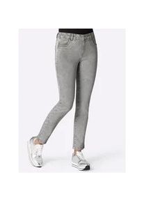 Stretch-Jeans Ambria, Damen, Gr. 38, Normalgr&ouml;&szlig;en, grau (grau, denim), 98% Baumwolle, 2% Elasthan, unifarben, lang, Jeans
