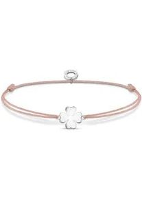 Armband Thomas Sabo "Kleeblatt" Gr. 20, silber (silberfarben), Armb&auml;nder, Damen, 20, Silber 925 (recycelt) Textil, Silber 925 (recycelt), Textil, Armband