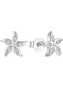 Paar Ohrstecker Amor "Starfish", bunt (silberfarben, wei&szlig;, kristallwei&szlig;), Ohrringe, Damen, Silber 925 (Sterlingsilber), mit Zirkonia (synth.)