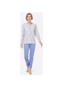 Schlafanzug Ascafa, Damen, Gr. 44/46, lila (lila, bedruckt), 100% Baumwolle, Homewear-Sets Schlafanzug