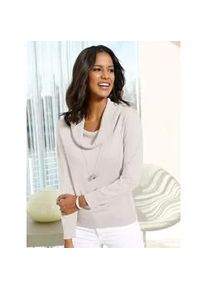 Wasserfallpullover "Pullover", Damen, Gr. 48, wei&szlig; (wollwei&szlig;), 55% Baumwolle, 45% Viskose, unifarben, Pullover