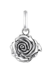 Kettenanh&auml;nger Thomas Sabo "Anh&auml;nger Midnight Rose", silber (silberfarben, schwarz), Schmuckanh&auml;nger, Damen, Silber 925 (recycelt), 4,02 g, Kettenanh&auml;nger