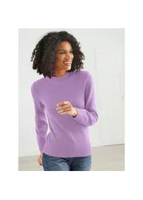 Stehkragenpullover Casual Looks "Pullover", Damen, Gr. 40, lila (flieder), 50% Baumwolle, 50% Polyacryl, meliert, unifarben, figurumspielend, Pullover Stehkragenpullover
