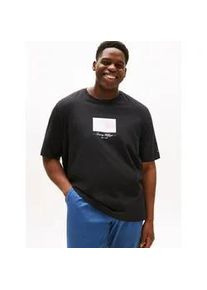 Tommy Hilfiger Big & Tall T-Shirt "BT-ITHACA FLAG TEE-B", Herren, Gr. 5XL, schwarz, Single Jersey, Obermaterial: 100% Baumwolle, TOMMY HILFIGER BIG & TALL, unifarben, regular fit normal, Rundhals, eingesetzt abgesteppte Kante, Shirts T-Shirt, Gro&szlig;e Gr&ouml;&szlig;en