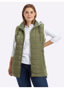 sheego Große Größen Steppweste im Materialmix, khaki, Größe 46 - Damen