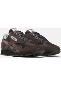 Sneaker Reebok CLASSIC "CLASSIC NYLON", Damen, Gr. 42, washed schwarz, schwarz, schwarz cherry, Leder, Synthetik, Textil, Schuhe Sneaker