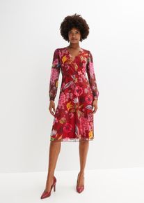 bonprix Midikleid aus Mesh, rot, Gr.32/34 (XS), Modern und feminin: Midikleid aus leichtem Mesh in Wickel-Optik