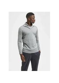 Troyer Selected "SLHBERG HALF ZIP CARDIGAN NOOS", Damen, Gr. M, grau (medium grau melange), Strick, Obermaterial: 100% Baumwolle, meliert, regular fit normal, hoch geschlossener Ausschnitt, Rippb&uuml;ndchen, Pullover Troyer, Baumwolle, regular fit