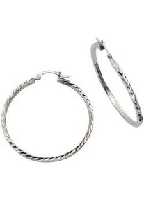 Paar Creolen Firetti "Schmuck Geschenk Silber 925 gl&auml;nzendes Design diamantiert" Gr. 50, silber (silberfarben), Ohrringe, Damen, 50, Silber 925 (Sterlingsilber)