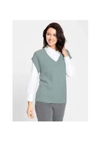 Pullunder Inspirationen "Pullunder", Damen, Gr. 42, gr&uuml;n (jade, meliert), 100% Baumwolle, meliert, Pullover Pullunder