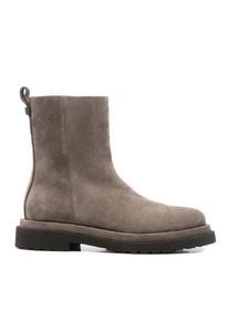 Brunello Cucinelli Stiefel - Rounded Toe Suede Ankle Boots With Side Zipper - Gr. 39 (EU) - in Grau - f&uuml;r Damen