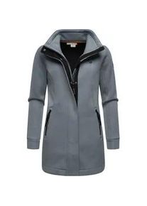 Sweatjacke Ragwear "Letrice Bonded", Damen, Gr. 5XL (50), grau, Sweatware, Obermaterial:100% Polyester; Futter: 100% Polyester, tailliert Po-bedeckend, hoch geschlossener Ausschnitt, &Auml;rmel ohne &Auml;rmelschlitz normaler Saum, Sweatjacken Sweatjacke, Elegante Zip-Jacke mit hohem Kragen in Feinstrickoptik