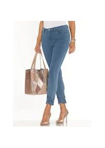 7/8-Jeans Classic Basics, Damen, Gr. 20, Kurzgr&ouml;&szlig;en, blau (blau, stone, washed), 81% Baumwolle, 17% Polyester, 2% Elasthan, unifarben, 7/8-L&auml;nge, Jeans