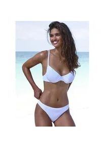 B&uuml;gel-Bikini-Top Copenhagen Studios "Nela", Damen, Gr. 42, Cup E, wei&szlig;, Rippware, Recycling-Polyamid, strukturiert, unifarben, Bikini-Oberteile, mit Doppeltr&auml;gern