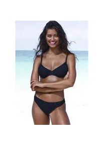 B&uuml;gel-Bikini-Top Copenhagen Studios "Nela", Damen, Gr. 38, Cup C, schwarz, Rippware, Recycling-Polyamid, strukturiert, unifarben, Bikini-Oberteile, mit Doppeltr&auml;gern